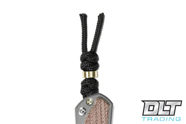 Chris Reeve Black Knotted Lanyard with Gold Bead - Small Sebenza