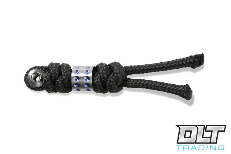 Chris Reeve Black Knotted Lanyard with Blue Dot Bead - Large Inkosi