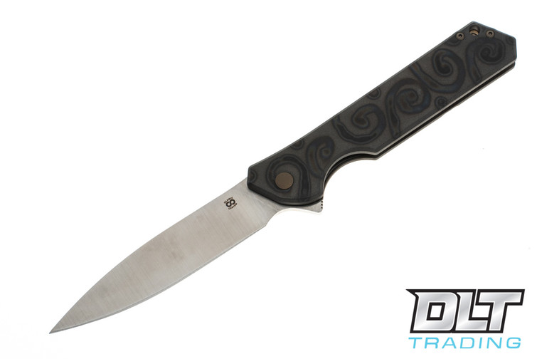 Olamic Cutlery Rainmaker Drop Point - Satin - Flamed - Bronze Accents - 382