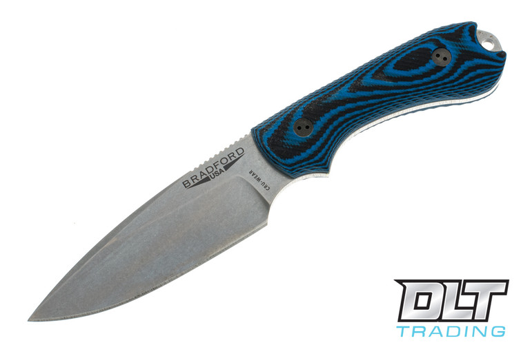 Bradford Guardian 3 Cru-Wear - 3D Blue & Black G-10 - False Edge - Stonewashed