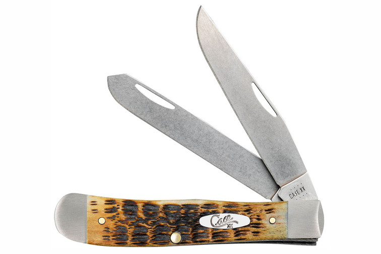 Case Trapper Burnt Amber Crandall Jigged Bone - S35VN