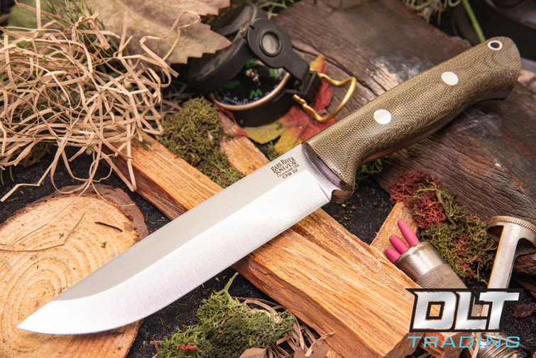 Bark River Bravo 1.5 3V Green Canvas Micarta - Rampless