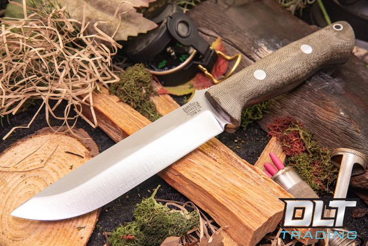 Bark River Bravo 1.5 3V Green Canvas Micarta - Matte