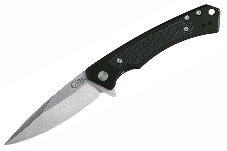 Case Marilla - OD Green Aluminum - Black G-10 Inlay - Stonewashed Blade