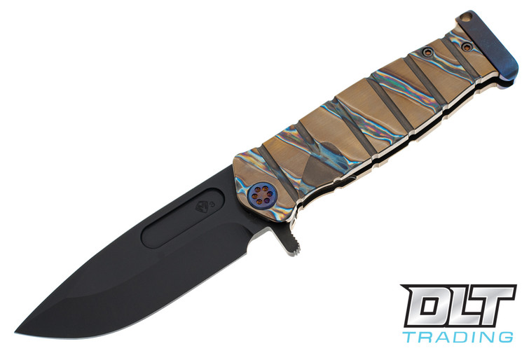 Medford USMC Fighter Flipper - PVD 3V - Faced, Flamed, & Bronze Anodized Titanium - Flamed Hardware & Clip #7