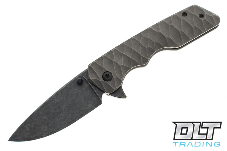 Attn2Detail MK 3 Medium Spear Point Bayonet Urasuki Grind - Blackwash S30V - Caveman Stonewashed Titanium