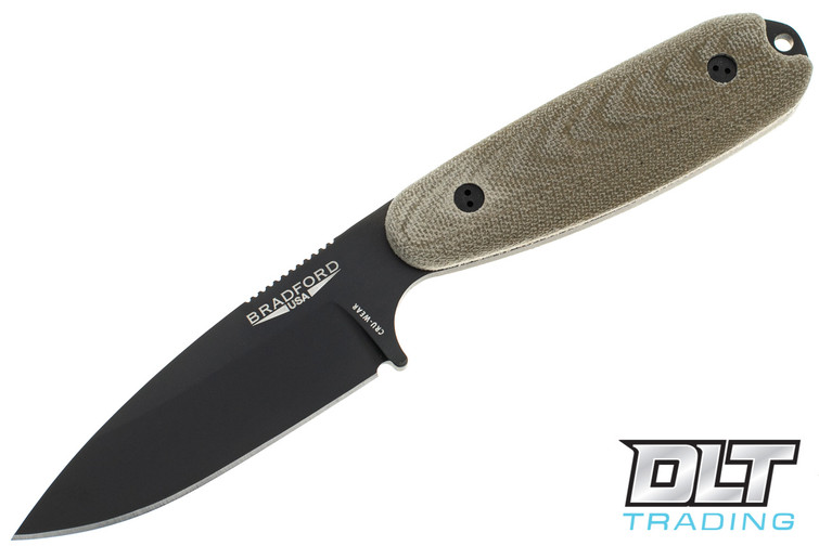 Bradford Guardian 3.5 Cru-Wear - 3D OD Green Micarta - Saber Grind - Black DLC