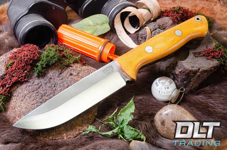 Bark River Bravo 1.25 3V Natural Canvas Micarta - Black Liners - Rampless