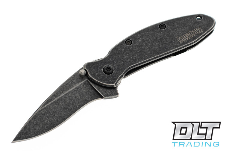 Kershaw 1620FLBW Scallion Ken Onion - 420HC Blackwash Blade - Blackwash handle