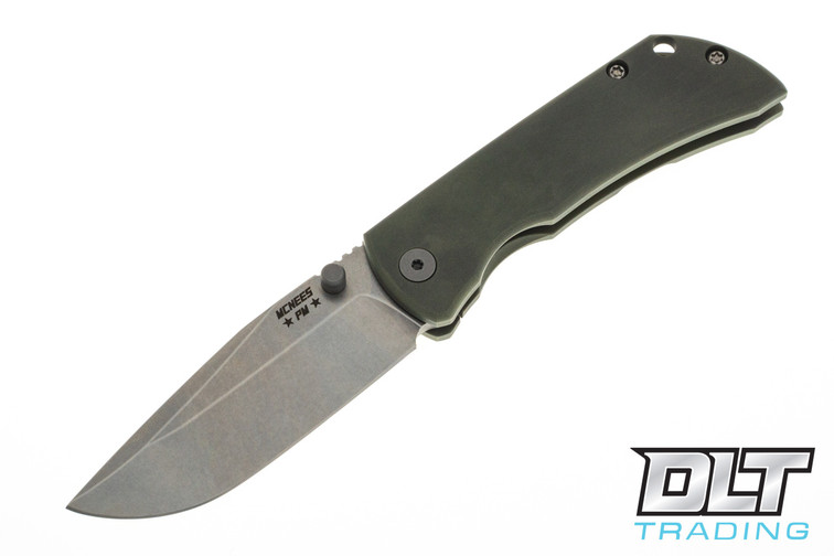 McNees PM MAC 2 3" - Green Anodized Matte Stonewashed Titanium - Stonewashed CTS-XHP Blade