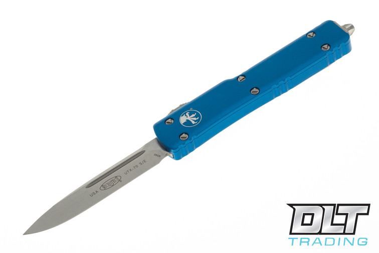Microtech 148-10BL UTX-70 S/E - Blue Handle - Stonewashed Blade