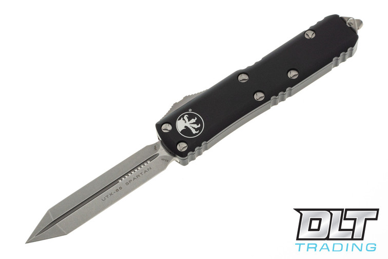 Microtech 230-10 UTX-85 Spartan - Black Handle - Stonewashed Blade Microtech 230-10 UTX-85 Spartan - Black Handle - Stonewashed Blade