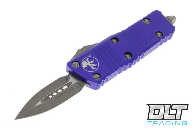 Microtech 238-10APPU Mini Troodon D/E - Purple Handle - Apocalyptic Blade