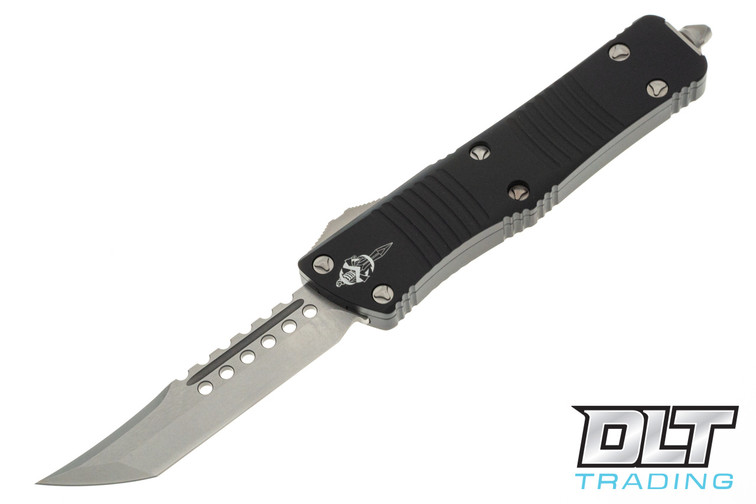 Microtech 619-10S Troodon Hellhound - Black Handle - Stonewashed Blade - Signature Series