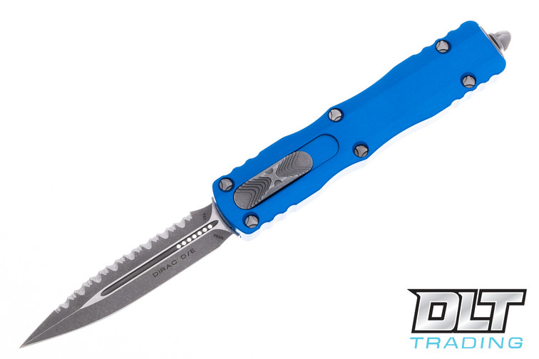 Microtech 225-12APBL Dirac D/E - Blue Handle - Apocalyptic Blade