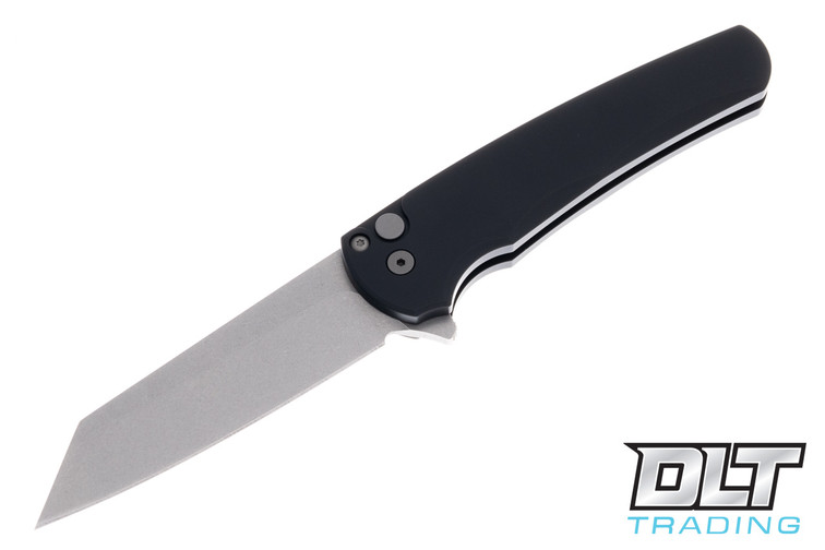 Pro-Tech Malibu Reverse Tanto - Black Handle - Stonewashed M390 Blade