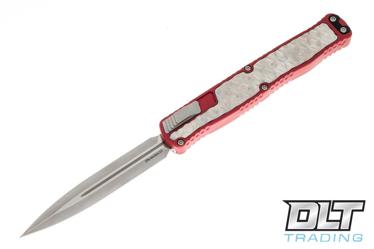 Heretic Cleric II D/E Red Aluminum - Stainless Inlay - Stonewashed MagnaCut