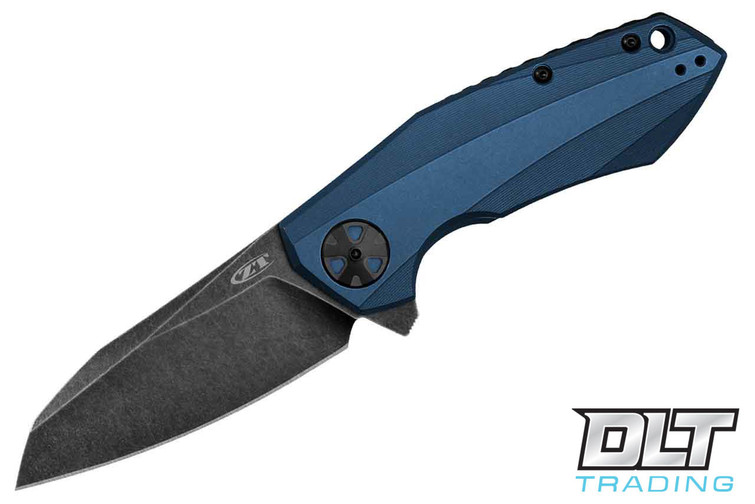 Zero Tolerance Factory Special Series 3.25" CPM-M4 Blackwashed Blade - Blue Titanium Flipper