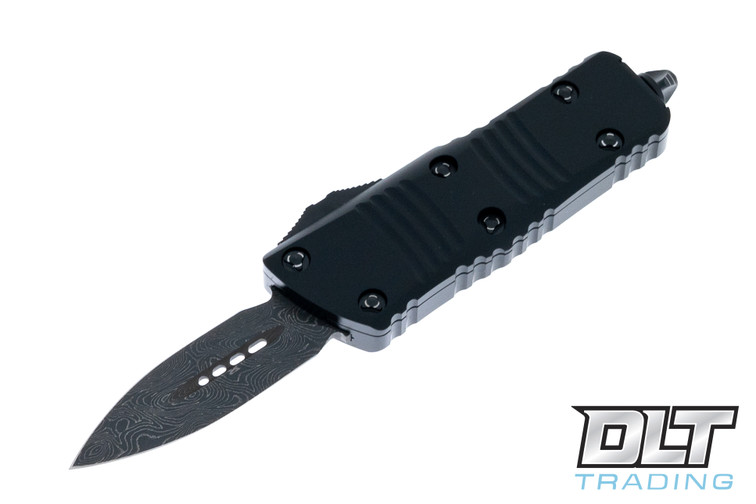 Microtech 238-16S Mini Troodon D/E - Black Handle - Damascus Blade - Signature Series