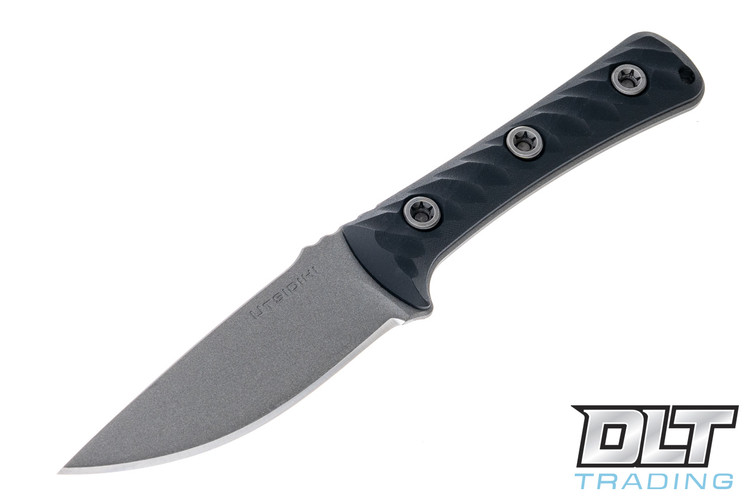 RMJ Tactical Utsidihi - Tungsten Cerakote - Black Linen Micarta