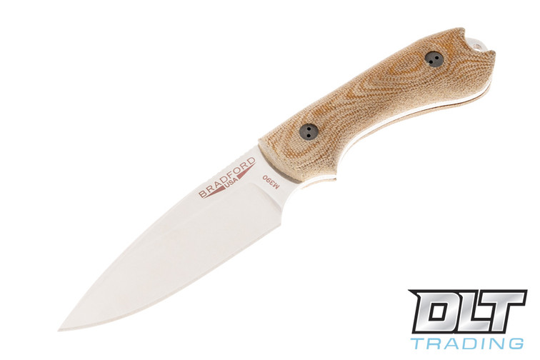 Bradford Guardian 3 M390 - 3D Natural Micarta - Saber Grind - High Polished