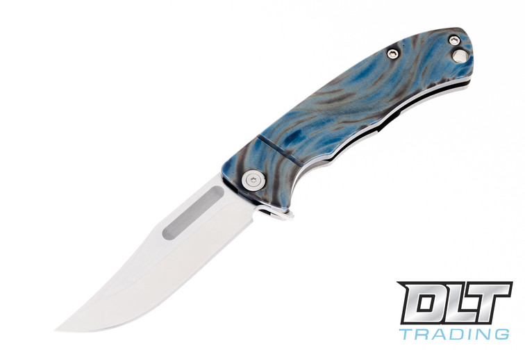Vehement Mongrel S45VN - Flamed & Tumbled Titanium - Tumbled Blade #7