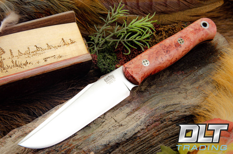 Bark River Ultra Lite Field Knife Light Pink Maple Burl - Mosaic Pins