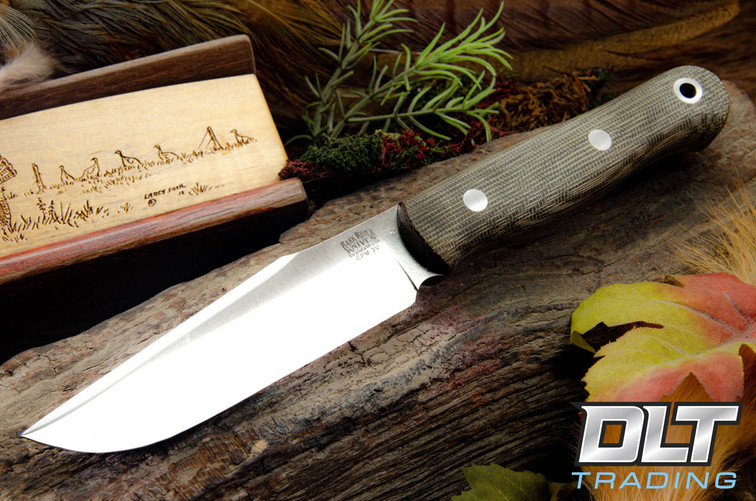 Bark River Ultra Lite Field Knife Green Canvas Micarta - Matte