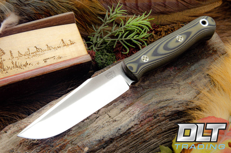 Bark River Ultra Lite Field Knife Green & Black Suretouch - Matte - Black Liners - Mosaic Pins