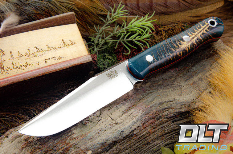 Bark River Ultra Lite Field Knife Emerald Pinecone - Orange Liners