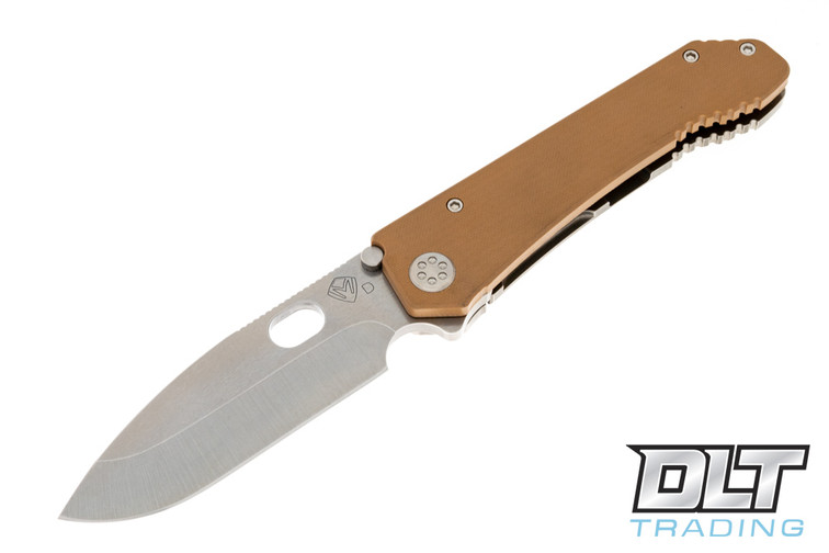 Medford 187 DP - Tumbled D2 - Coyote G-10 & Tumbled Titanium - DLT