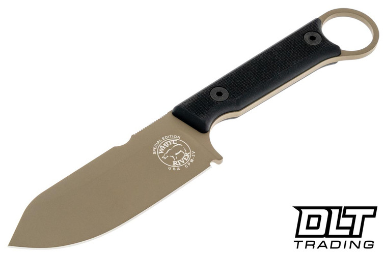 White River Firecraft 3.5 Pro CPM 3V - Textured Black G-10 - FDE Cerakote Blade