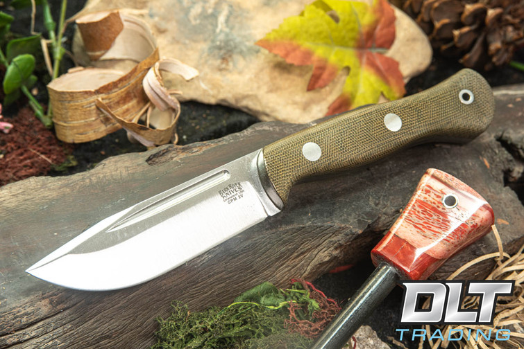 Bark River Cub EDC Green Canvas Micarta