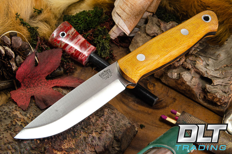 Bark River Bushcrafter II Natural Canvas Micarta - Black Liners