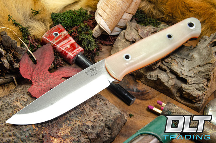 Bark River Bushcrafter II Ghost Green Jade G-10 - Orange Liners - Hollow Pins