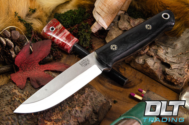 Bark River Bushcrafter II Black Canvas Micarta - Mosaic Pins