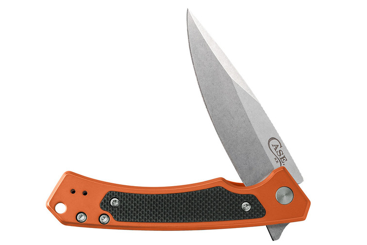 Case Marilla - Orange Aluminum - Black G-10 Inlay - Stonewashed Blade