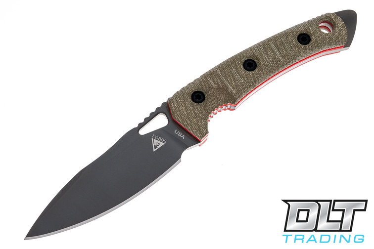 FOBOS Cacula - Green Canvas Micarta - Red Liners - PVD Blade FOBOS Cacula - Green Canvas Micarta - Red Liners - PVD Blade