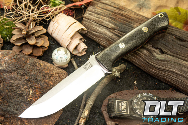 Bark River Bravo 1.25 LT Cru-Wear Carbon Fiber - Orange Liners - Mosaic Pins