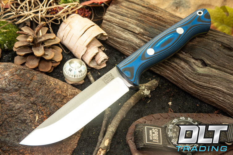 Bark River Bravo 1.25 LT Cru-Wear Blue & Black Suretouch - Matte - Toxic Green Liners - Rampless