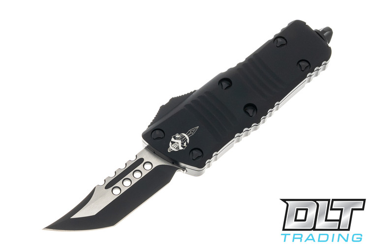 Microtech 819-1TS Mini Troodon Hellhound - Black Handle - Black Blade - Signature Series