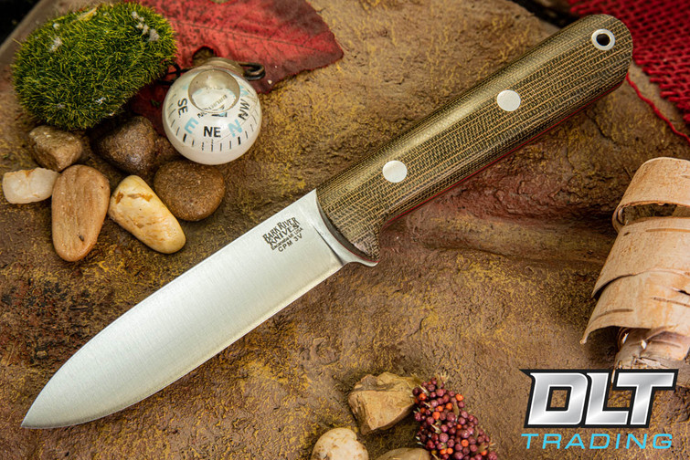 Bark River Mini Kephart 3V Green Canvas Micarta - Red Liners