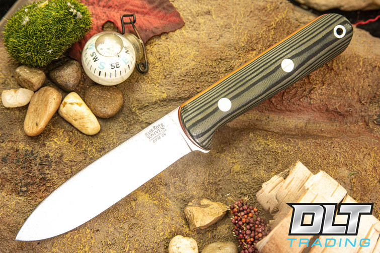 Bark River Mini Kephart 3V Green & Black Suretouch - Matte - Thick Orange Liners