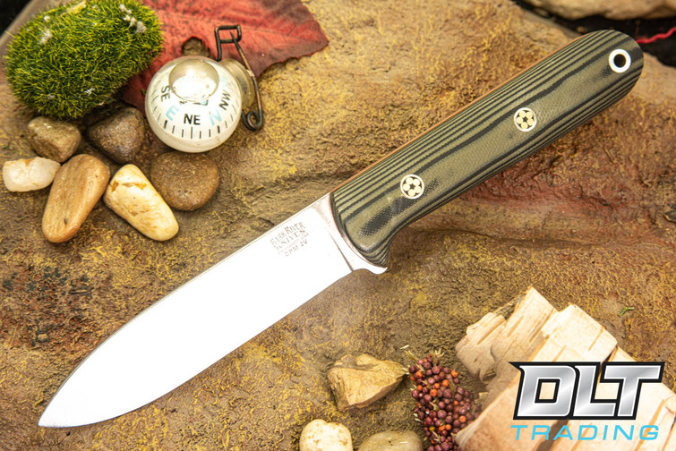 Bark River Mini Kephart 3V Green & Black Suretouch - Matte - Orange Liners - Mosaic Pins