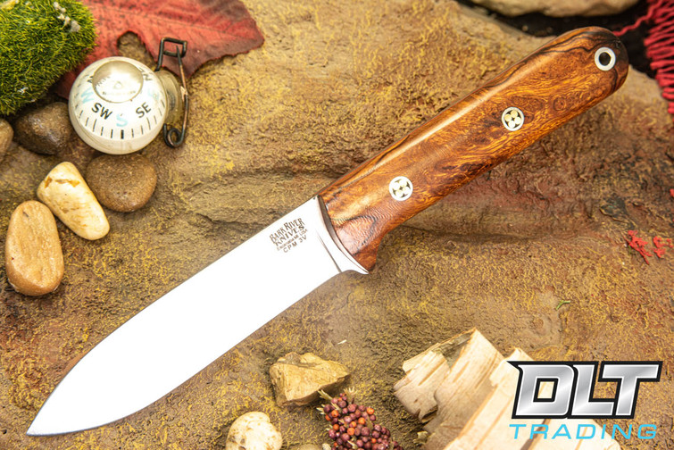 Bark River Mini Kephart 3V Desert Ironwood Burl - Red Liners - Mosaic Pins #4