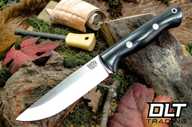 Bark River Bravo 1.25 LT 3V Black Canvas Micarta - Red Liners - Rampless