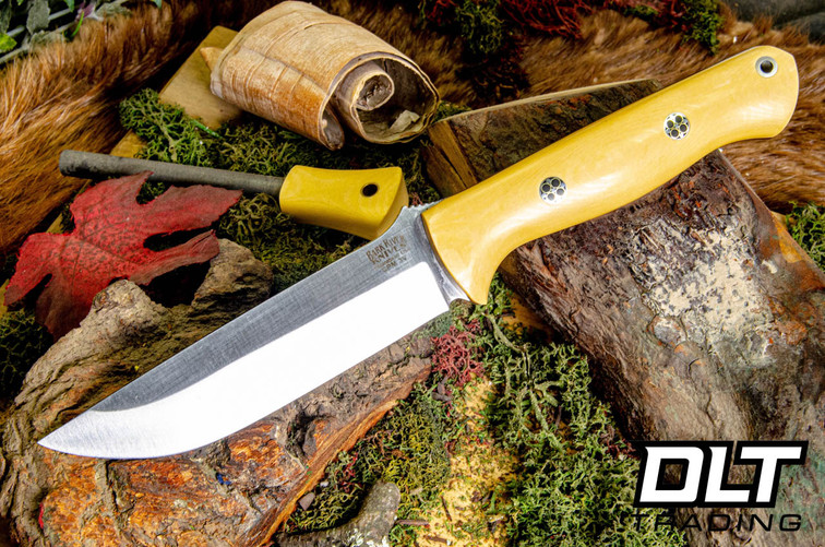 Bark River Bravo 1.25 LT 3V Antique Ivory Micarta - Red Liners - Mosaic Pins