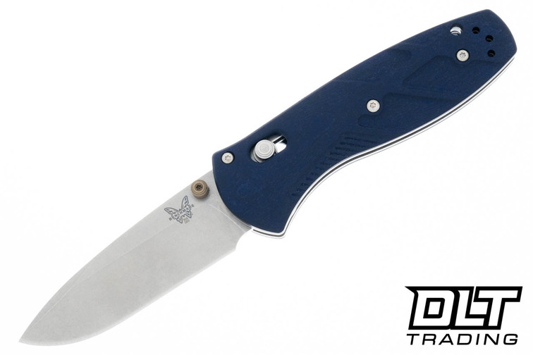 Benchmade Mini Barrage in Blue Canyon Richlite handles with S30V blade.