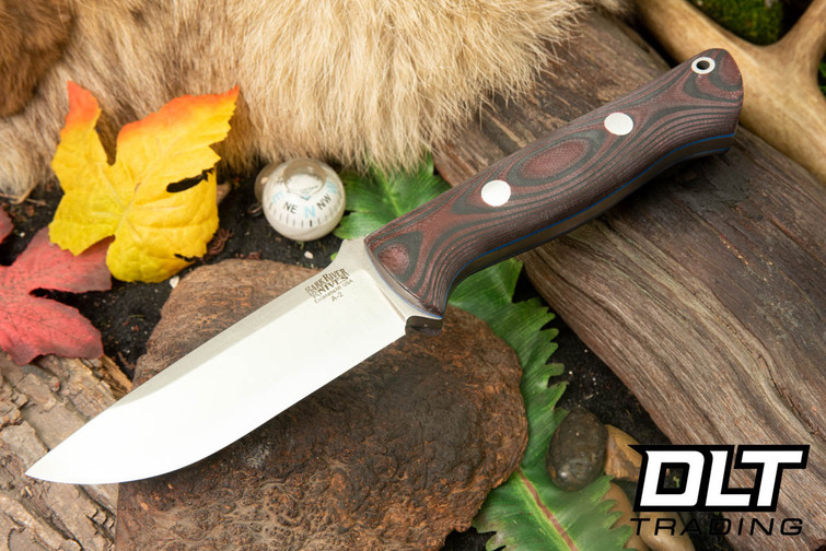 Bark River Bravo 1 A2 Red & Black Suretouch - Matte - Blue Liners