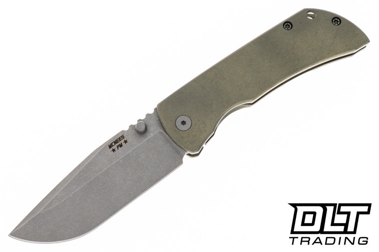 McNees PM Mac 2 3.5" - Smooth Green & Bronze Atomic Anodized Titanium - Matte Stonewashed MagnaCut Blade